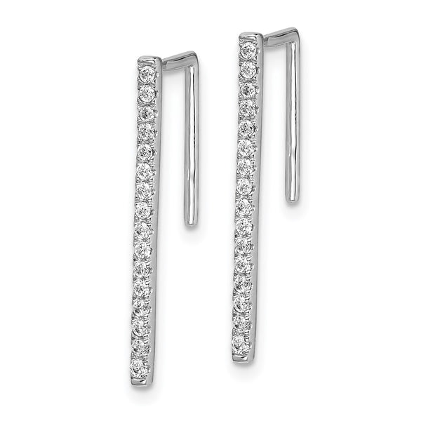 14K White Gold Diamond-Studded Earrings - Style GR1-1016731