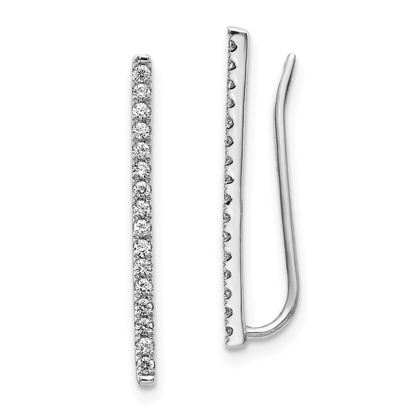 14K White Gold Diamond-Studded Earrings - Style GR1-1016731