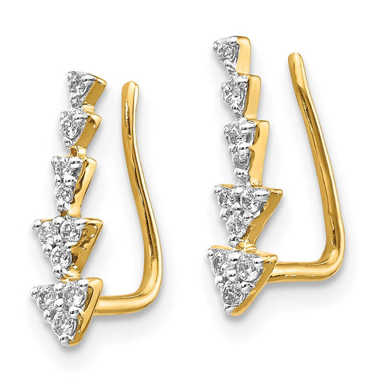Shop 14K Gold Diamond Ear Climber Earrings - Stylish & Affordable Luxury!