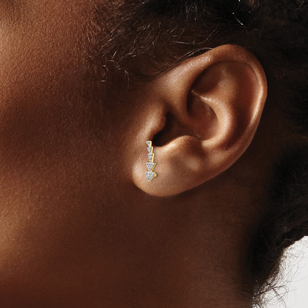 Shop 14K Gold Diamond Ear Climber Earrings - Stylish & Affordable Luxury!
