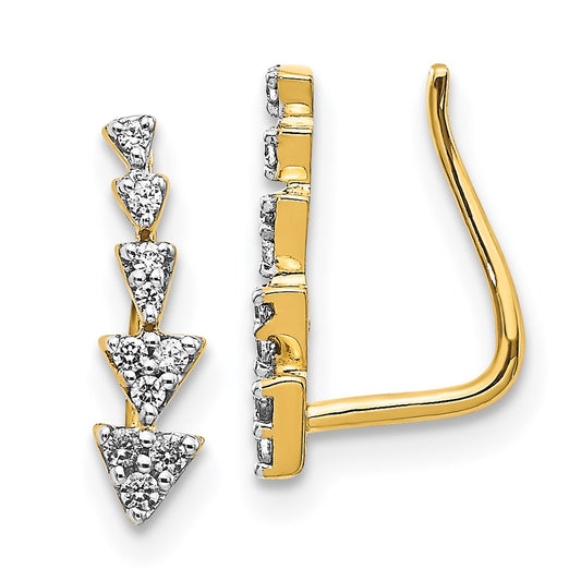 Shop 14K Gold Diamond Ear Climber Earrings - Stylish & Affordable Luxury!