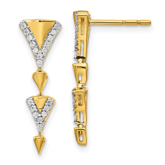 Buy Stylish 14K Gold Diamond Dangle Earrings - Luxury Design, 1.5" Long