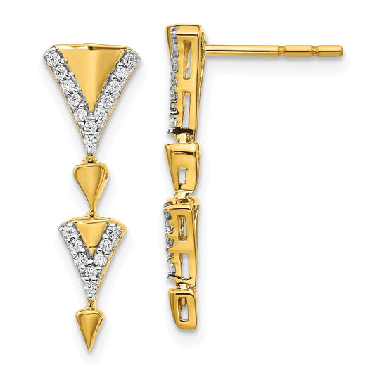 Buy Stylish 14K Gold Diamond Dangle Earrings - Luxury Design, 1.5" Long