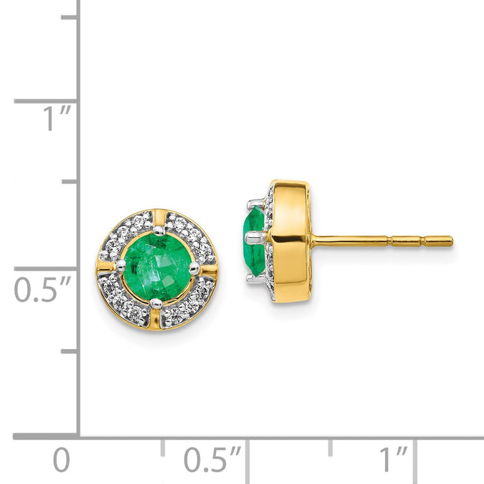 Buy Exclusive 14K Gold Diamond & Emerald Halo Earrings - Stylish Luxury-4