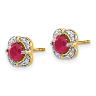 Shop 14K Gold Fancy Earrings with Diamonds & Rubies - Stylish Luxury Value!