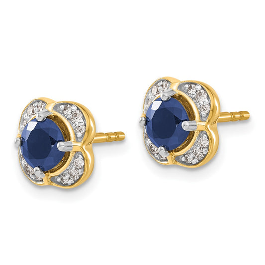 Shop 14K Gold Diamond & Sapphire Statement Earrings - Stylish Luxury Value!