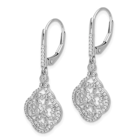 Buy Stylish 14K White Gold Diamond-Studded Earrings - Exclusive Design, 1.5" Long