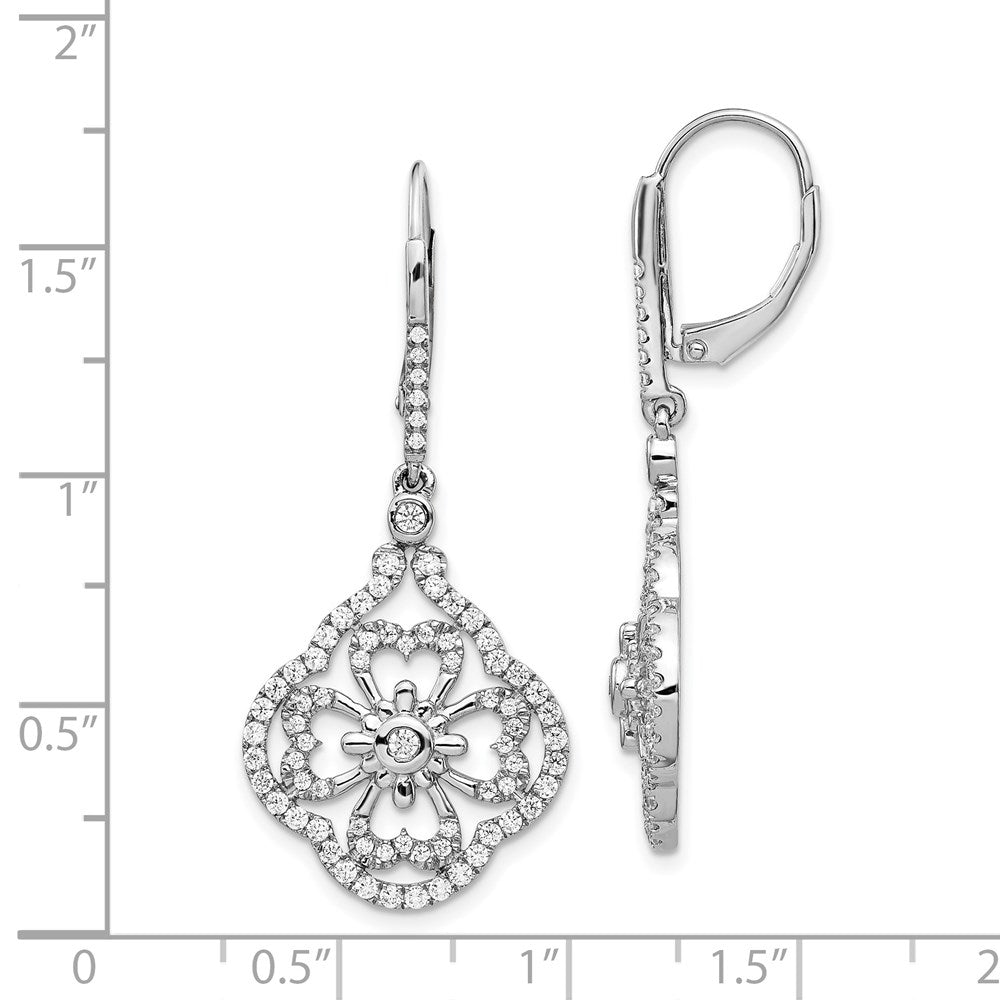 Shop 14K White Gold Diamond-Studded Leverback Earrings | Stylish & Affordable