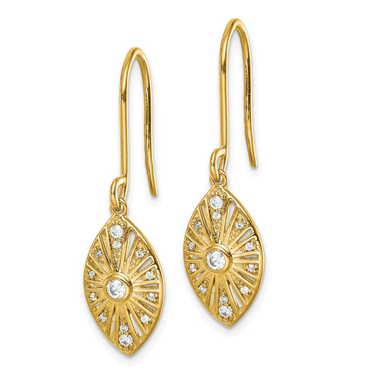 High-Quality 14K Gold Vintage Diamond Drop Earrings - Stylish Luxury Value