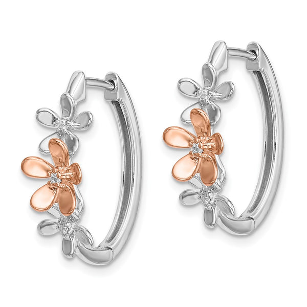 14K Rose & White Gold Diamond Stud Earrings - Style GR1-1002838