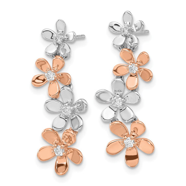 14K Rose & White Gold Diamond Stud Earrings - Style GR1-1016787