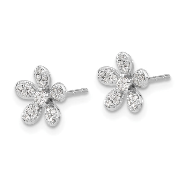 14K White Gold Diamond Stud Earrings - Style GR1-1016795