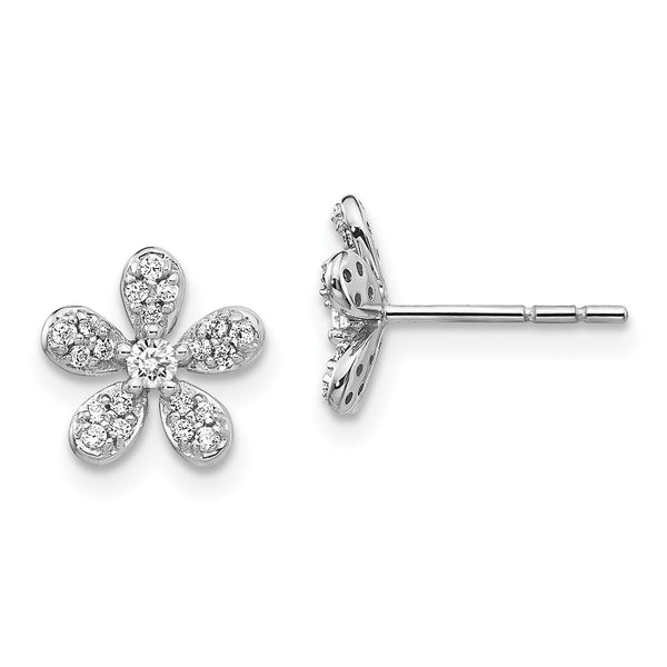 14K White Gold Diamond Stud Earrings - Style GR1-1016795