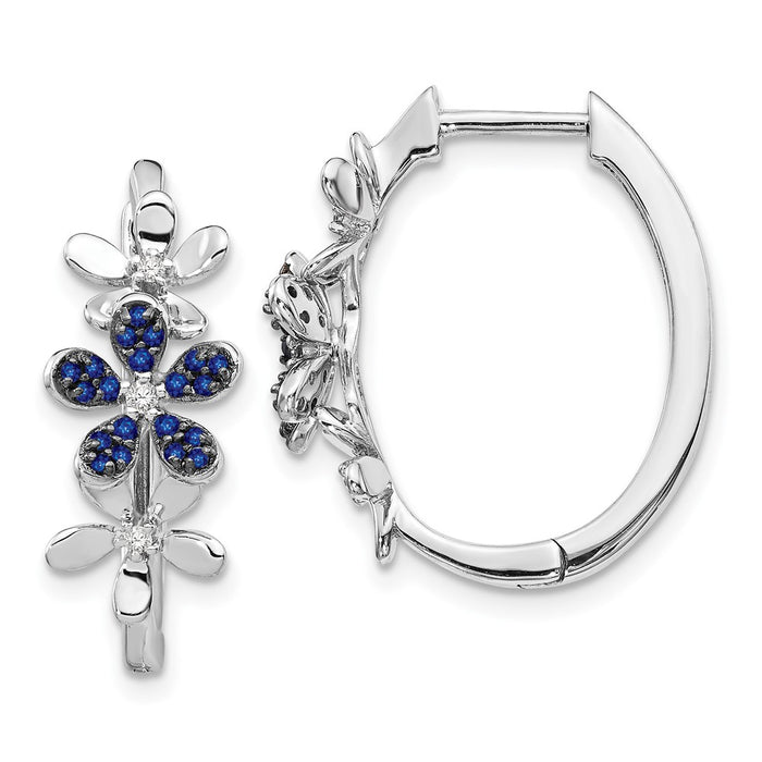 Buy Stylish 14K White Gold Sapphire & Diamond Earrings - Luxury Jewelry Value-1