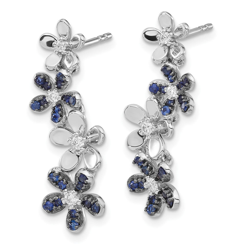 Shop 14K White Gold Sapphire and Diamond Earrings - Stylish Luxury Value