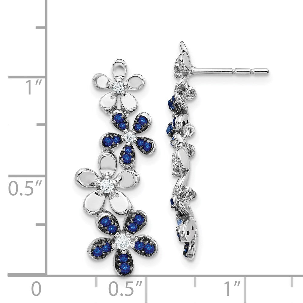 Shop 14K White Gold Sapphire and Diamond Earrings - Stylish Luxury Value