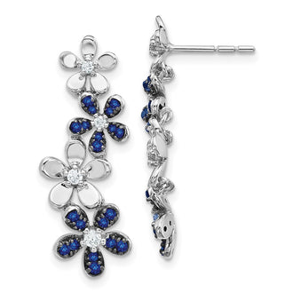 Shop 14K White Gold Sapphire and Diamond Earrings - Stylish Luxury Value