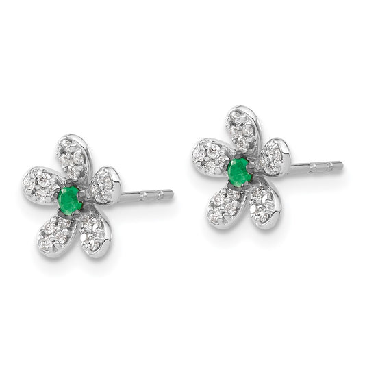 Buy Stylish 14K White Gold Emerald & Diamond Earrings - Luxury Design, Affordable Price