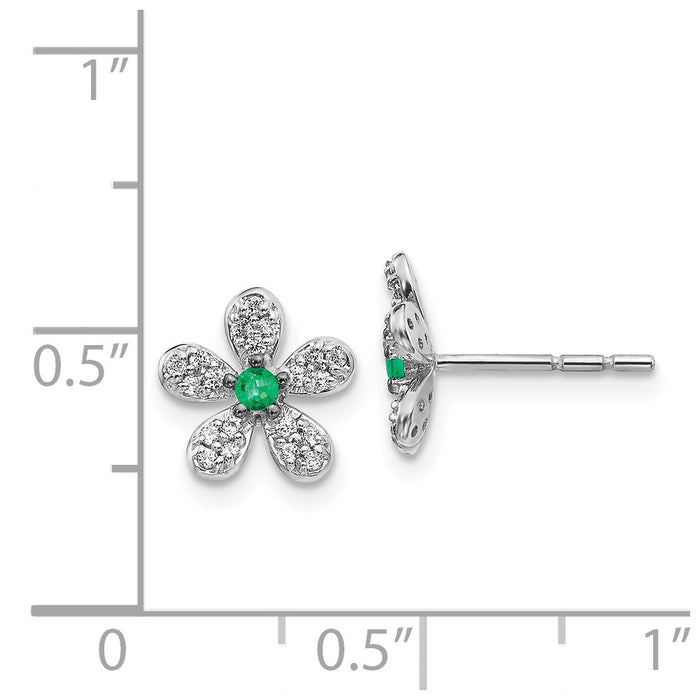Buy Stylish 14K White Gold Emerald & Diamond Earrings - Luxury Design, Affordable Price-4