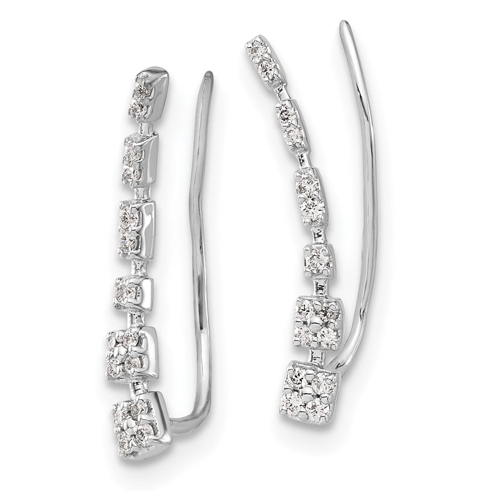 Shop Stylish 14K White Gold Diamond Ascending Ear Climber Earrings | Luxury Design