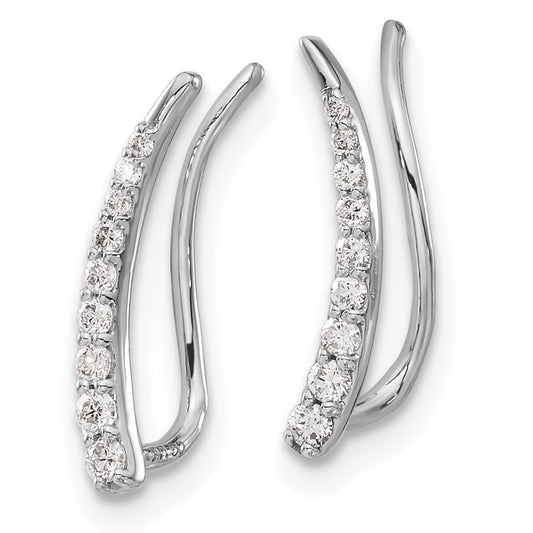 Buy 10K White Gold Diamond Climber Earrings - Luxury Style & Value