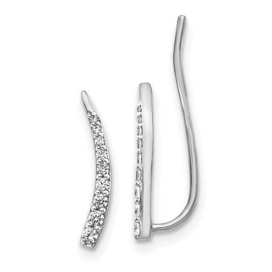 Buy 10K White Gold Diamond Climber Earrings - Luxury Style & Value