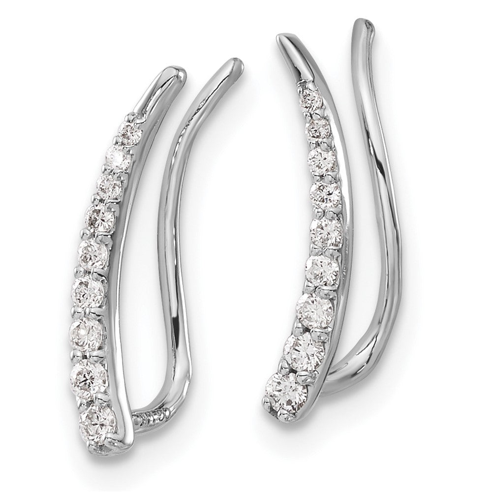 Shop Exclusive 14K White Gold Diamond Climber Earrings - Stylish Value at Its Best