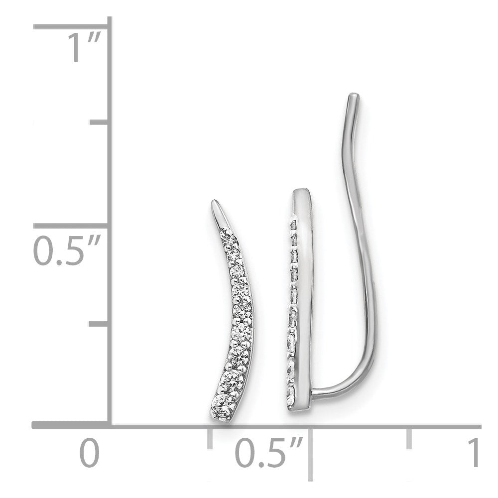 Shop Exclusive 14K White Gold Diamond Climber Earrings - Stylish Value at Its Best