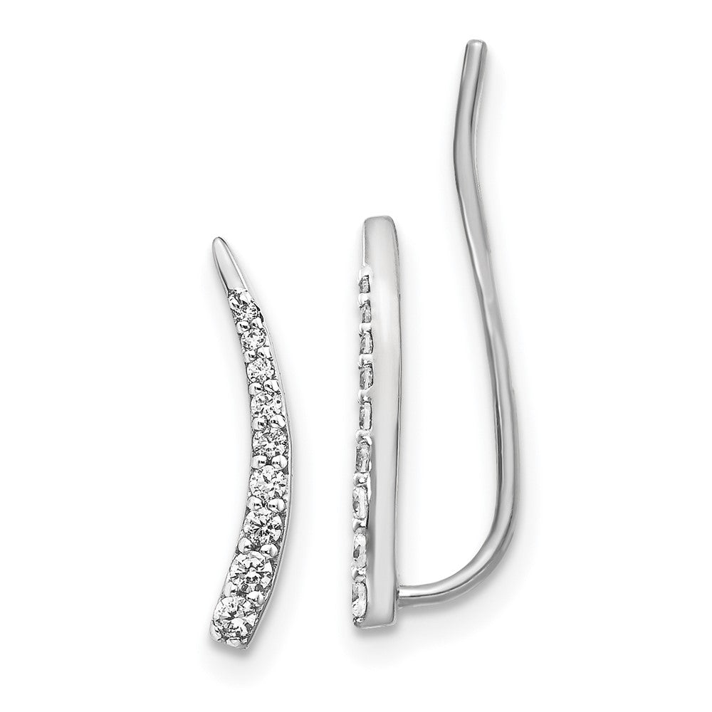 Shop Exclusive 14K White Gold Diamond Climber Earrings - Stylish Value at Its Best