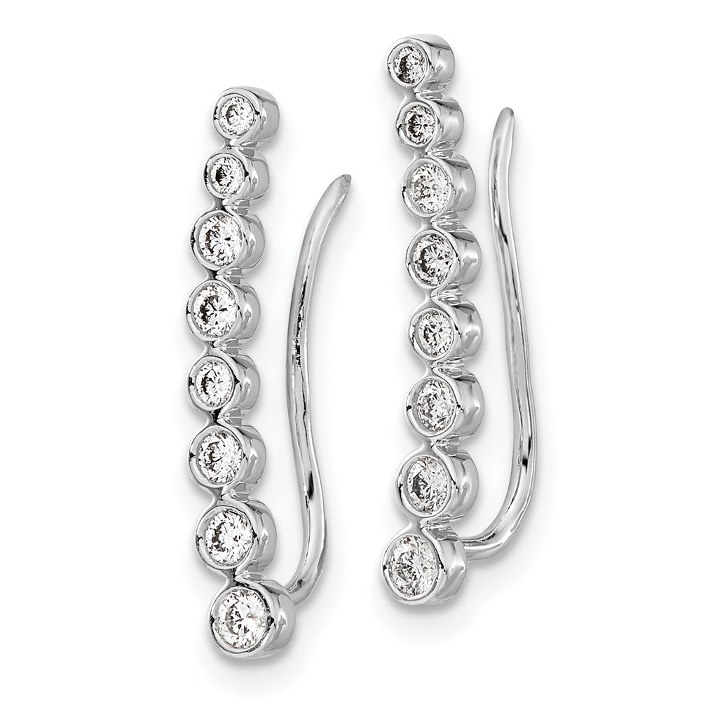 Buy Stylish 14K White Gold Diamond Ascending Ear Climbers | Luxury Design