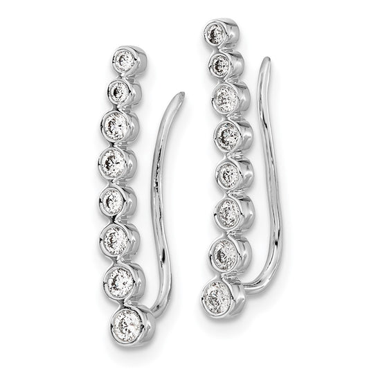 Buy Stylish 14K White Gold Diamond Ascending Ear Climbers | Luxury Design
