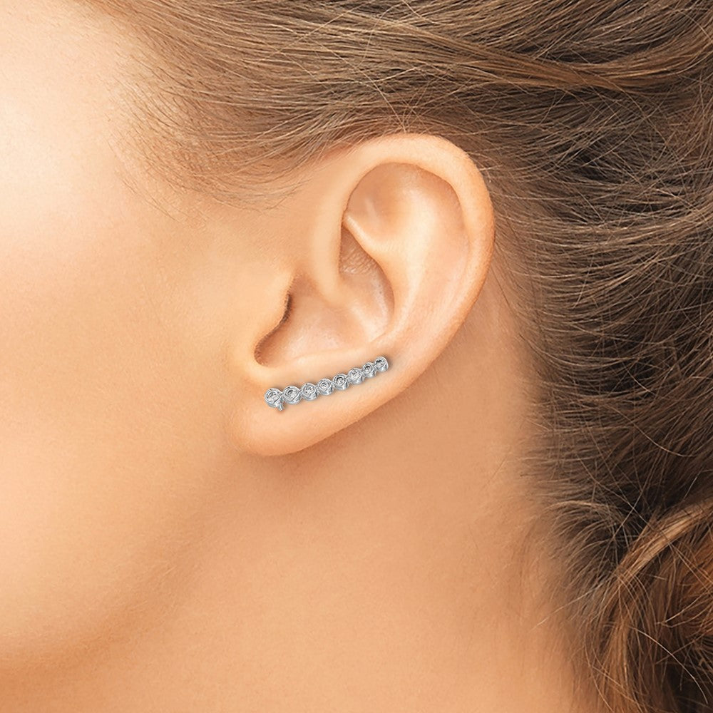 Buy Stylish 14K White Gold Diamond Ascending Ear Climbers | Luxury Design