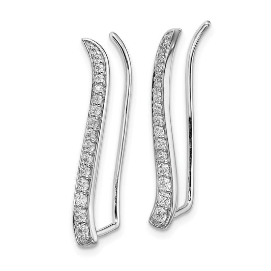 Shop Stylish 14K White Gold Diamond Climber Earrings - Affordable Luxury
