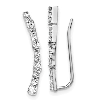 Shop Stylish 14K White Gold Diamond Climber Earrings - Luxury Value & Quality