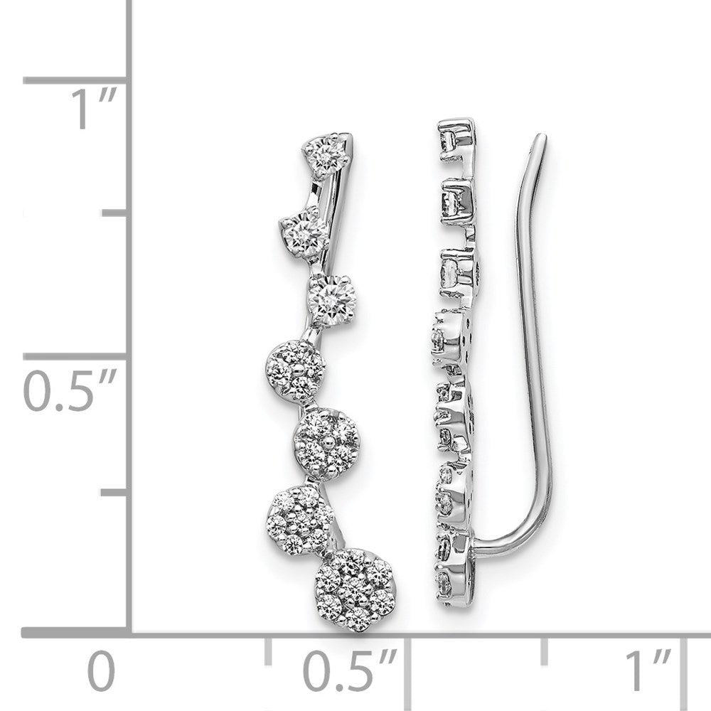Exclusive 14K White Gold Diamond Climber Earrings - Stylish & Affordable Elegance