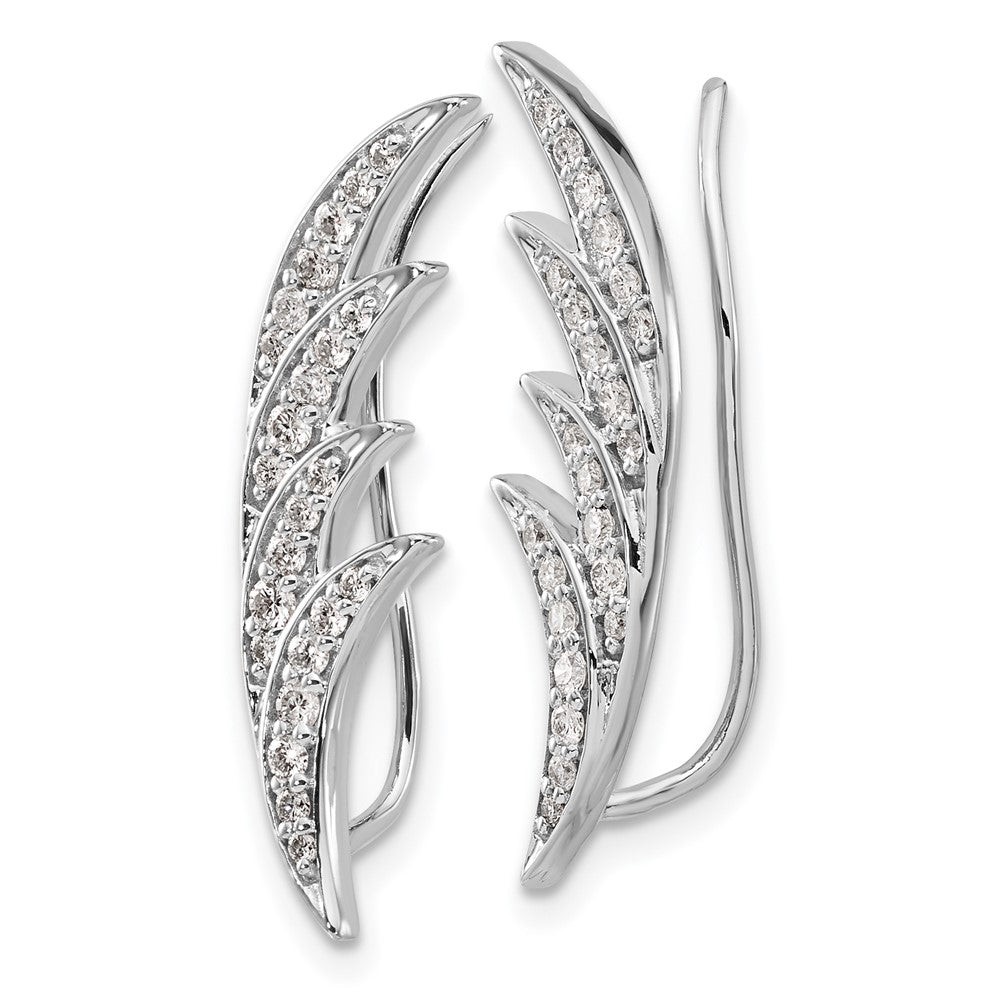 Shop Exclusive 14K White Gold 1/2 Carat Lab-Grown Diamond Ear Climbers - Affordable Luxury