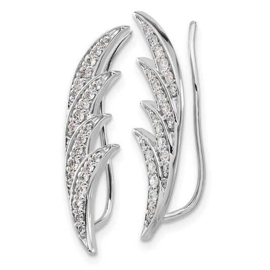 Shop Exclusive 14K White Gold 1/2 Carat Lab-Grown Diamond Ear Climbers - Affordable Luxury