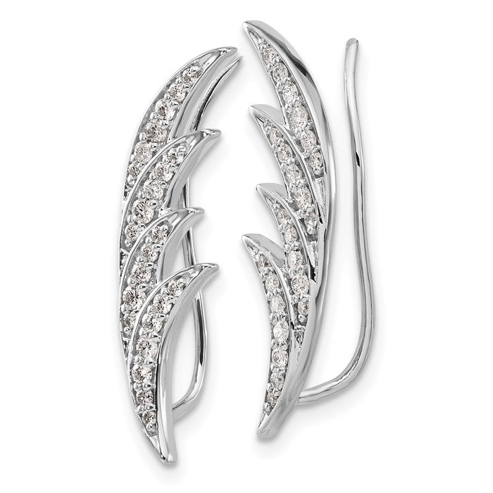 Shop Exclusive 14K White Gold 1/2 Carat Lab-Grown Diamond Ear Climbers - Affordable Luxury-2