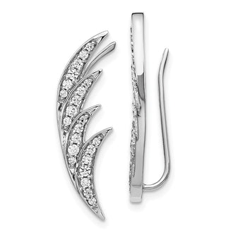 Shop Exclusive 14K White Gold 1/2 Carat Lab-Grown Diamond Ear Climbers - Affordable Luxury