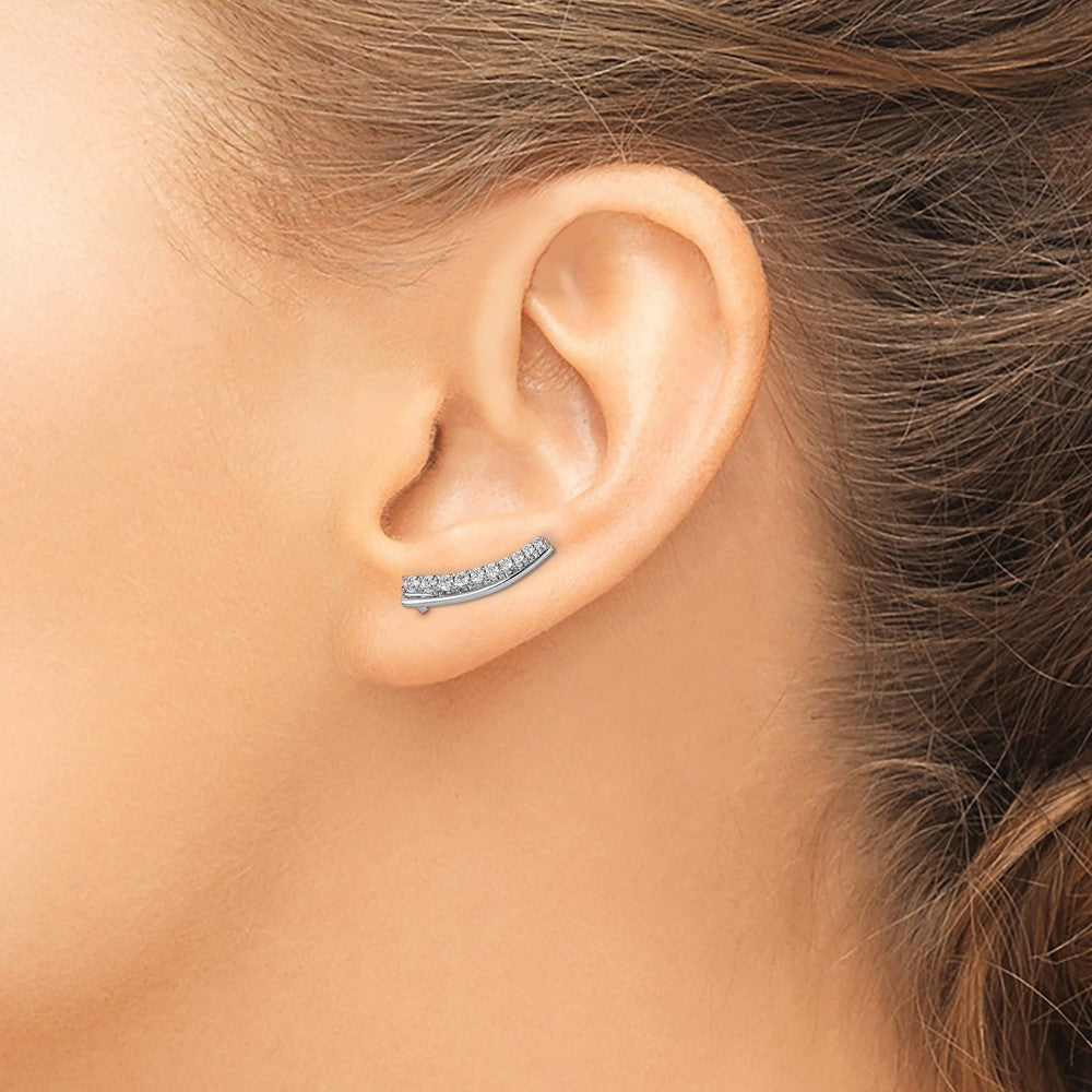 Buy Exclusive 14K White Gold Ear Climbers - 1/3 Carat Lab-Grown Diamonds, Stylish!