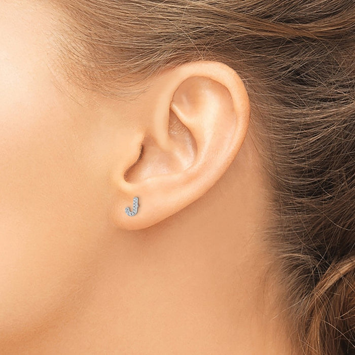 Shop Exclusive 14K White Gold Diamond Initial 'J' Stud Earrings | Stylish Value-3