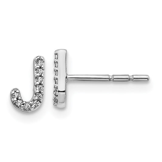 Shop Exclusive 14K White Gold Diamond Initial 'J' Stud Earrings | Stylish Value