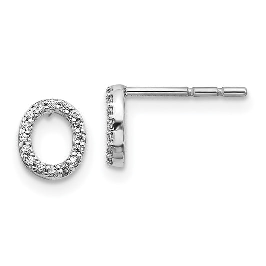 Buy 14K White Gold Diamond Initial "O" Stud Earrings - Stylish Luxury at Great Value
