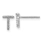 Buy 14K White Gold Diamond Initial T Stud Earrings - Stylish & Affordable Luxury-1
