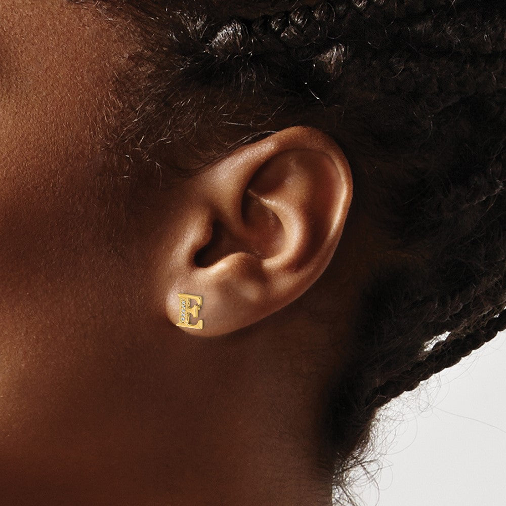 Shop Stylish 14K Gold Diamond Initial "E" Earrings - Luxury & Quality at Great Prices