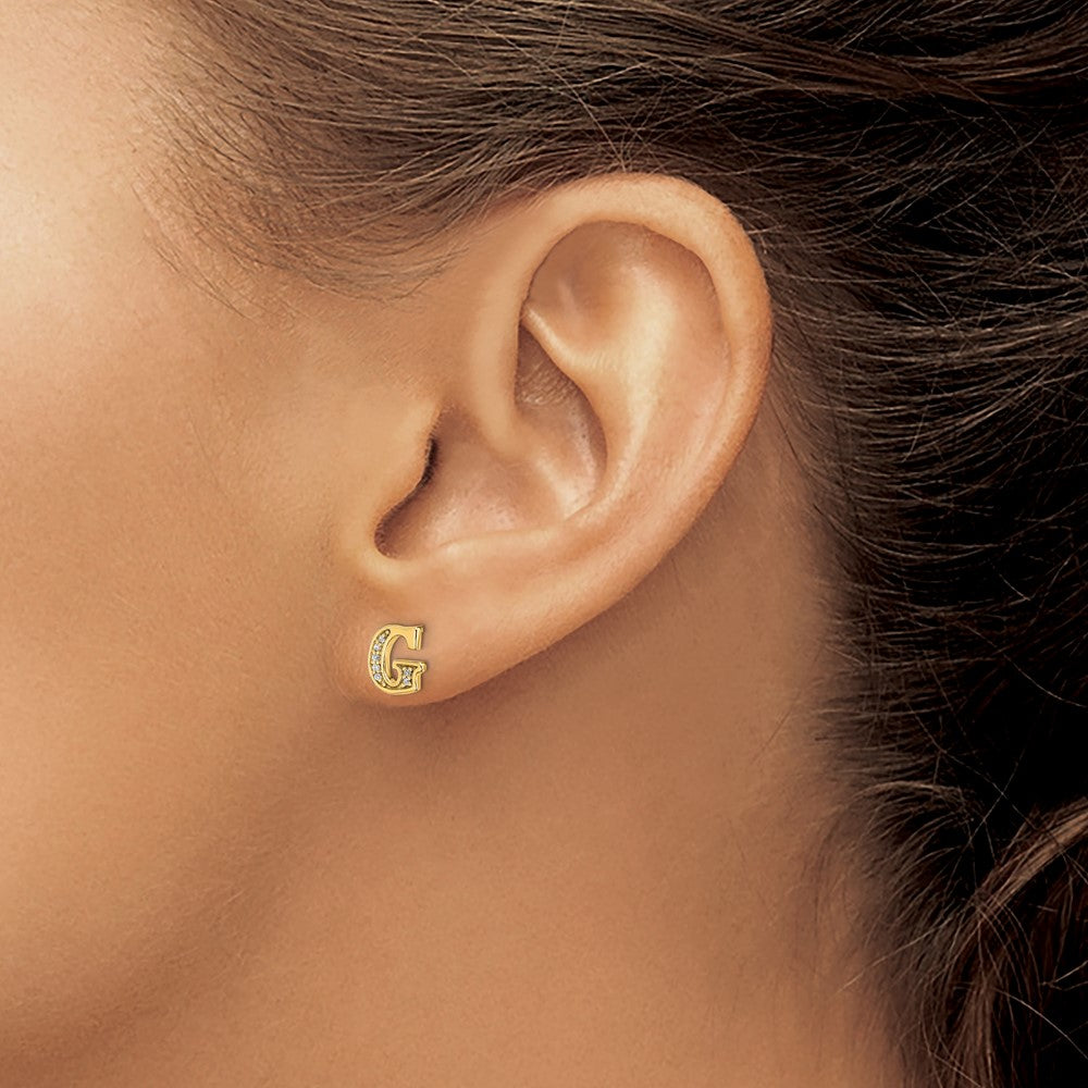 Shop 14K Gold Diamond Initial "G" Earrings - Stylish & Affordable Luxury!