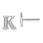 Buy Stylish 14K White Gold Diamond Initial 'K' Stud Earrings - 0.85mm-1