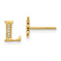 High-Quality 14K Gold Diamond Initial L Earrings - Stylish & Affordable Value!-1