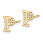 Exclusive 14K Gold Diamond Initial P Earrings - Stylish & Affordable Luxury!-1