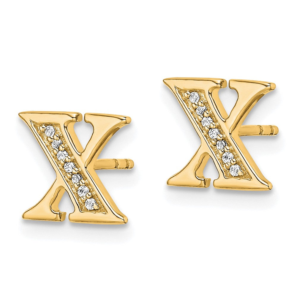 Buy Stylish 14K Gold Diamond Initial X Earrings - Luxury Accessory